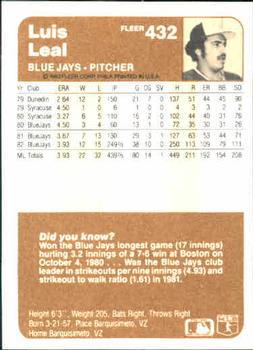 Luis Leal  baseball card collectible - Main Image 2