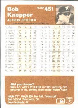 Bob Knepper  baseball card collectible - Main Image 2