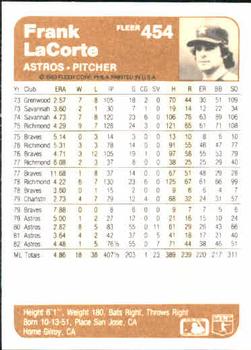 Frank LaCorte  baseball card collectible - Main Image 2