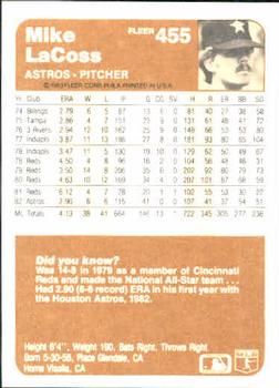 Mike LaCoss  baseball card collectible - Main Image 2