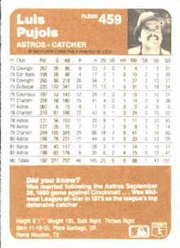 Luis Pujols  baseball card collectible - Main Image 2