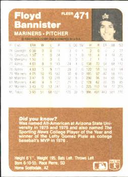 Floyd Bannister  baseball card collectible - Main Image 2