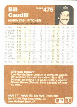 Bill Caudill  baseball card collectible - Main Image 2