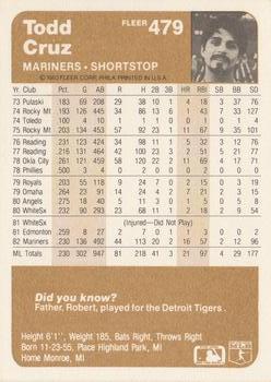 Todd Cruz  baseball card collectible - Main Image 2