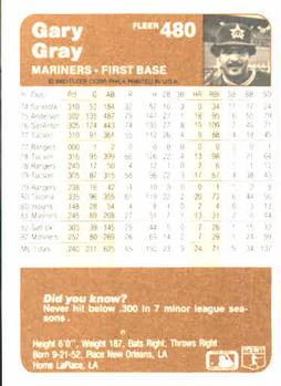 Gary Gray  baseball card collectible - Main Image 2