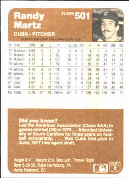 Randy Martz  baseball card collectible - Main Image 2