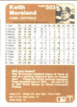 Keith Moreland  baseball card collectible - Main Image 2