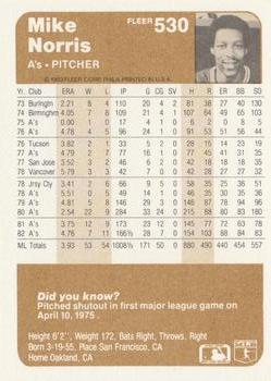 Mike Norris  baseball card collectible - Main Image 2