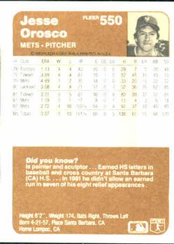 Jesse Orosco  baseball card collectible - Main Image 2