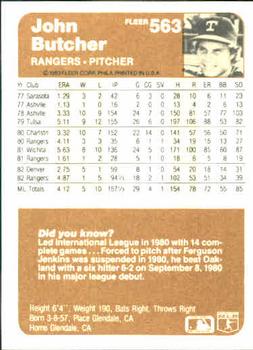 John Butcher  baseball card collectible - Main Image 2