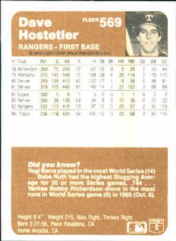 Dave Hostetler  baseball card collectible - Main Image 2
