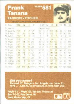 Frank Tanana  baseball card collectible - Main Image 2