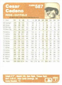 Cesar Cedeno  baseball card collectible - Main Image 2