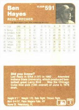 Ben Hayes  baseball card collectible - Main Image 2