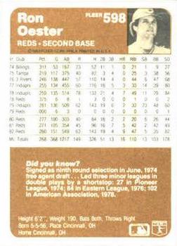 Ron Oester  baseball card collectible - Main Image 2