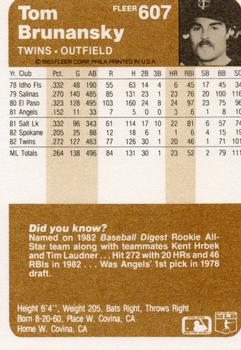 Tom Brunansky  baseball card collectible - Main Image 2