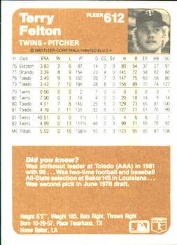 Terry Felton  baseball card collectible - Main Image 2
