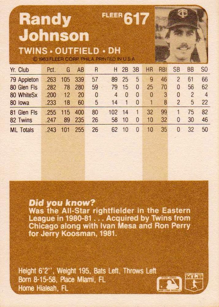 Randy Johnson  baseball card collectible - Main Image 2