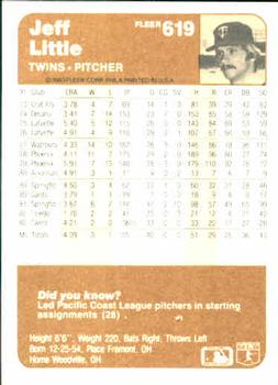 Jeff Little  baseball card collectible - Main Image 2