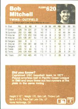 Bob Mitchell  baseball card collectible - Main Image 2