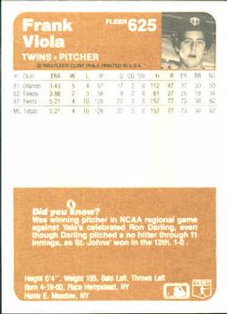 Frank Viola  baseball card collectible - Main Image 2