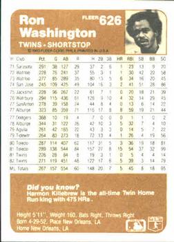 Ron Washington  baseball card collectible - Main Image 2