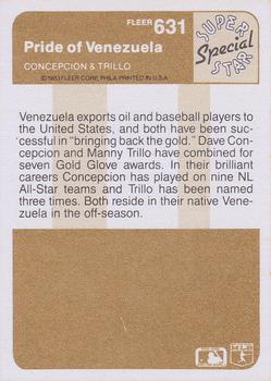 Pride of Venezuela (Dave Concepcion / Manny Trillo)  baseball card collectible - Main Image 2