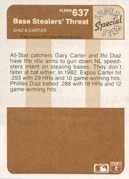 Base Stealers’ Threat (Bo Diaz / Gary Carter)  baseball card collectible - Main Image 2
