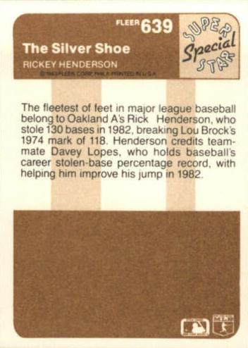 The Silver Shoe (Rickey Henderson)  baseball card collectible - Main Image 2