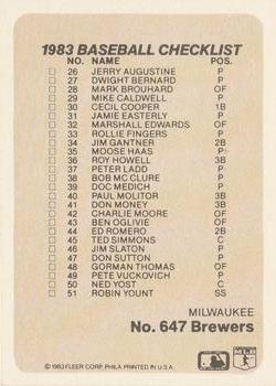 Checklist: Cardinals / Brewers  baseball card collectible - Main Image 2