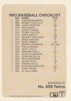 Checklist: Reds / Twins  baseball card collectible - Main Image 2