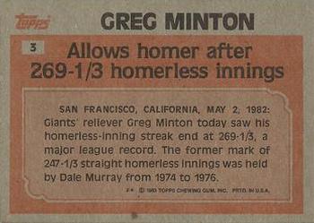 Greg Minton  baseball card collectible - Main Image 2