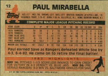 Paul Mirabella  baseball card collectible - Main Image 2