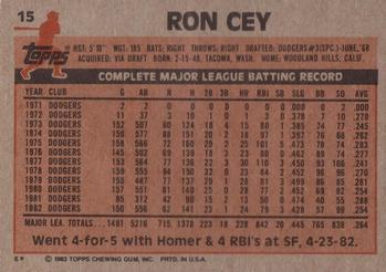 Ron Cey  baseball card collectible - Main Image 2