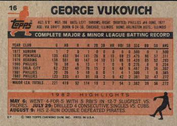 George Vukovich  baseball card collectible - Main Image 2