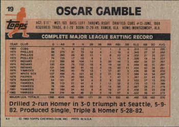 Oscar Gamble  baseball card collectible - Main Image 2