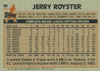 Jerry Royster  baseball card collectible - Main Image 2