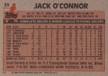 Jack O’Connor  baseball card collectible - Main Image 2