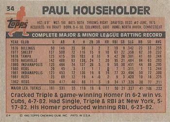 Paul Householder  baseball card collectible - Main Image 2