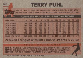 Terry Puhl  baseball card collectible - Main Image 2