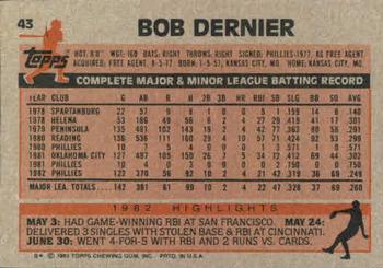 Bob Dernier  baseball card collectible - Main Image 2