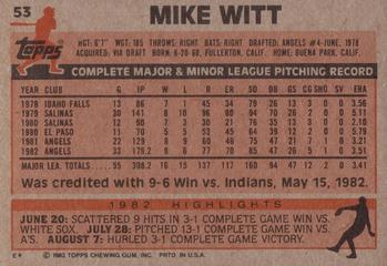 Mike Witt  baseball card collectible - Main Image 2