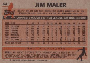 Jim Maler  baseball card collectible - Main Image 2