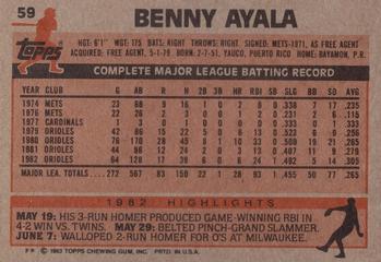 Benny Ayala  baseball card collectible - Main Image 2