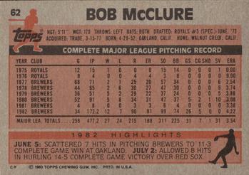 Bob McClure  baseball card collectible - Main Image 2
