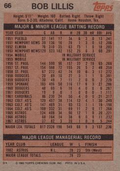 Bob Lillis  baseball card collectible - Main Image 2