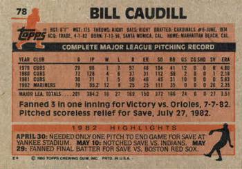 Bill Caudill  baseball card collectible - Main Image 2