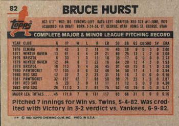 Bruce Hurst  baseball card collectible - Main Image 2