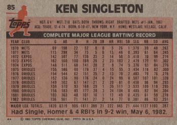 Ken Singleton  baseball card collectible - Main Image 2