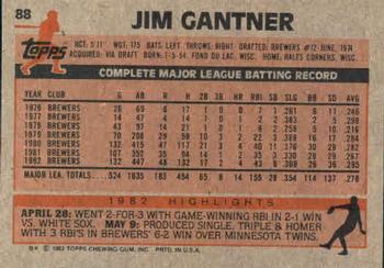Jim Gantner  baseball card collectible - Main Image 2